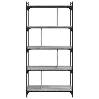 Harmaa kirjahylly Cameliea 76x32x158cm (5 kerrosta sonoma puinen)