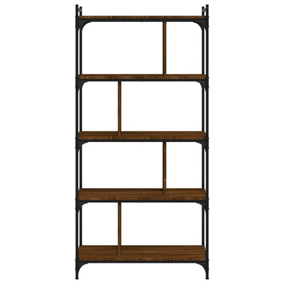 Kirjahylly 5 kerrosta ruskea tammi 76x32x158 cm tekninen puu
