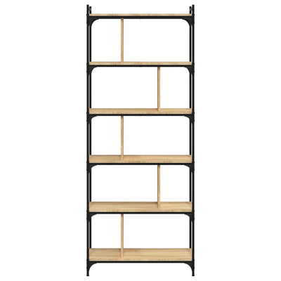 Kirjahylly 6 kerrosta Sonoma-tammi 76x32x192 cm tekninen puu