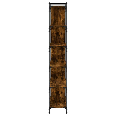 Kirjahylly 6 kerrosta savutammi 76x32x192 cm tekninen puu