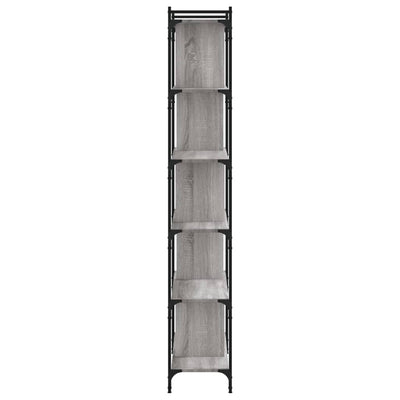 Kirjahylly 6 kerrosta harmaa Sonoma 76x32x192 cm tekninen puu