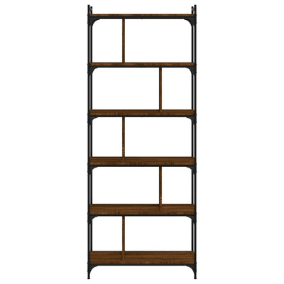 Kirjahylly 6 kerrosta ruskea tammi 76x32x192 cm tekninen puu