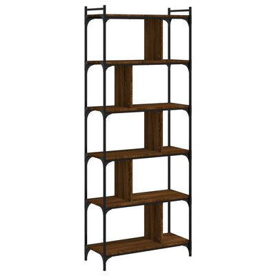 Kirjahylly 6 kerrosta ruskea tammi 76x32x192 cm tekninen puu