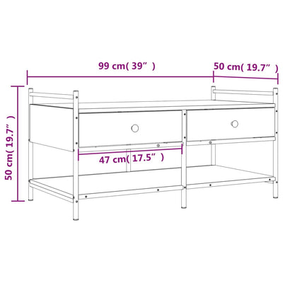 Sohvapöytä musta 99x50x50 cm tekninen puu