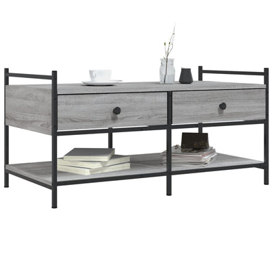Sohvapöytä harmaa Sonoma 99x50x50 cm tekninen puu