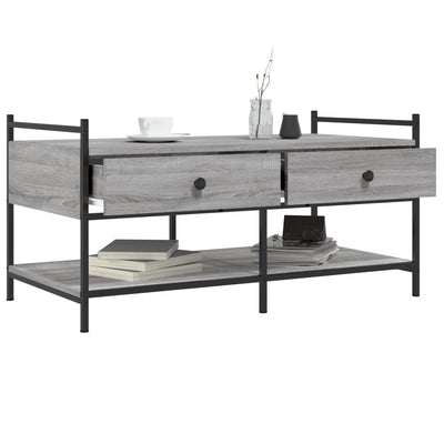 Sohvapöytä harmaa Sonoma 99x50x50 cm tekninen puu