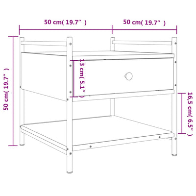 Sohvapöytä musta 50x50x50 cm tekninen puu