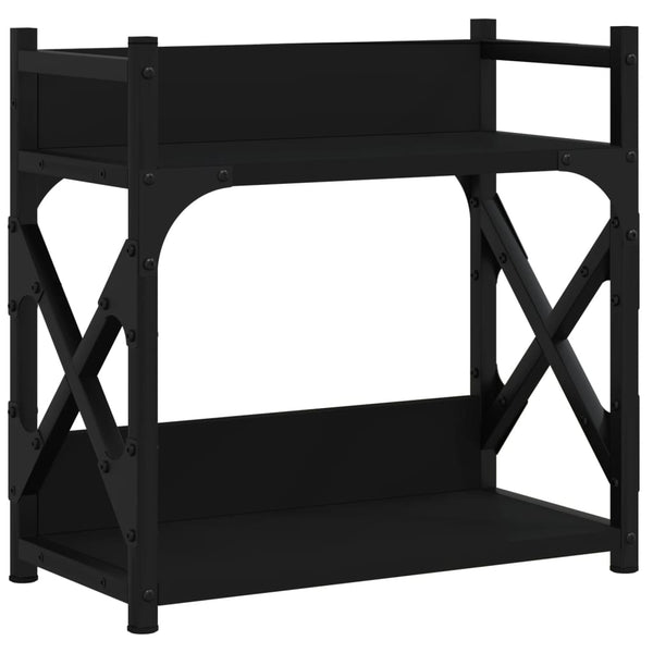 Tulostinteline 2 tasoa musta 40x20x40 cm tekninen puu