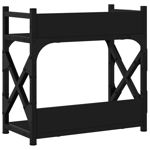 Tulostinteline 2 tasoa musta 40x20x40 cm tekninen puu