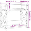 Tulostinteline 2 tasoa musta 40x20x40 cm tekninen puu