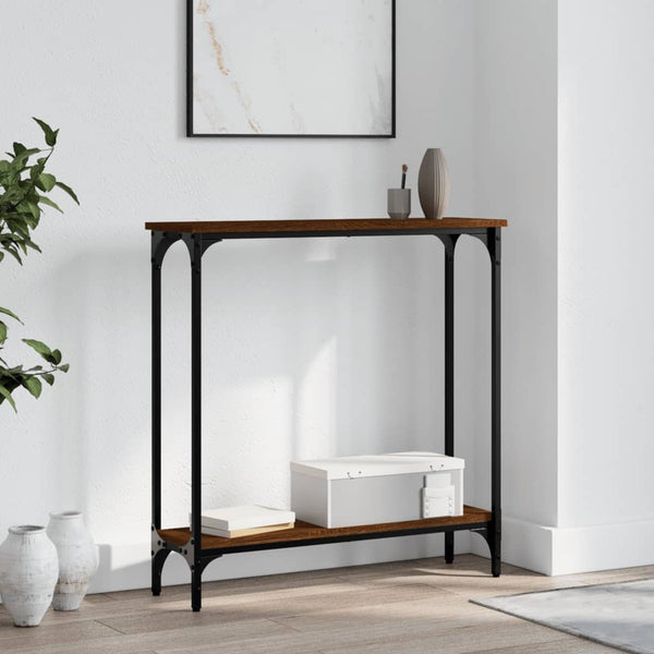 Konsolipöytä ruskea tammi 75x22,5x75 cm tekninen puu
