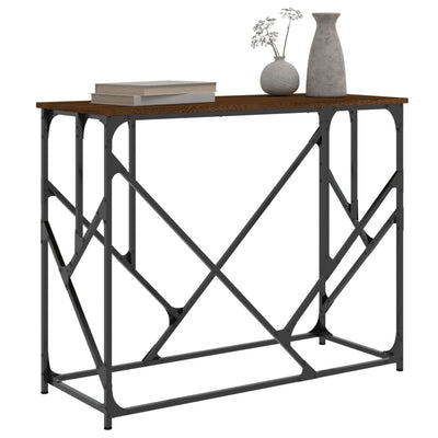Konsolipöytä ruskea tammi 100x40x80 cm tekninen puu