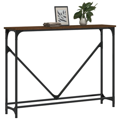 Konsolipöytä ruskea tammi 102x22,5x75 cm tekninen puu
