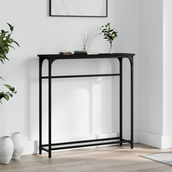 Konsolipöytä musta 75x19,5x75 cm tekninen puu