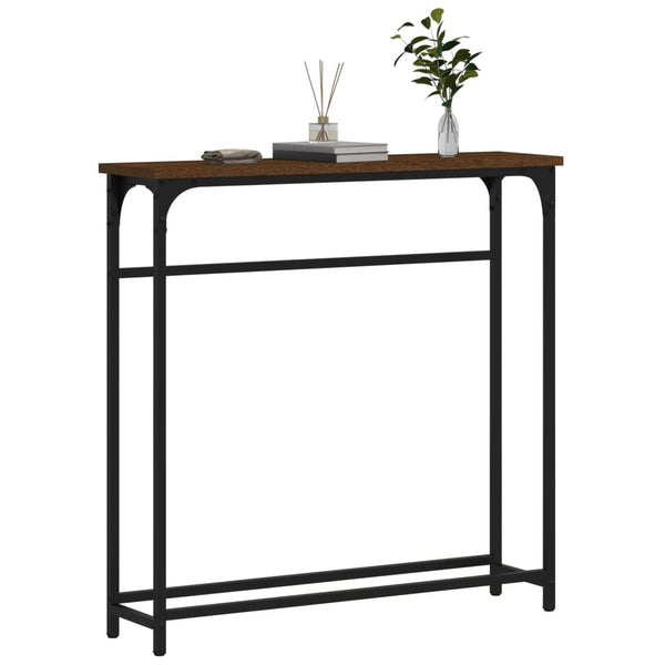 Konsolipöytä ruskea tammi 75x19,5x75 cm tekninen puu