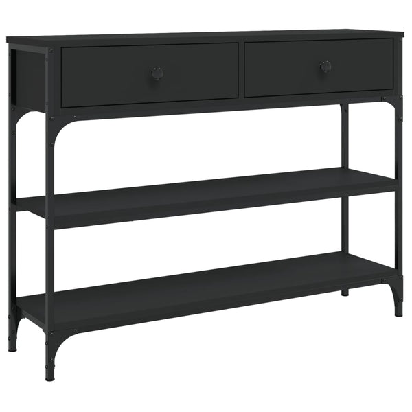 Konsolipöytä musta 100x25x75 cm tekninen puu