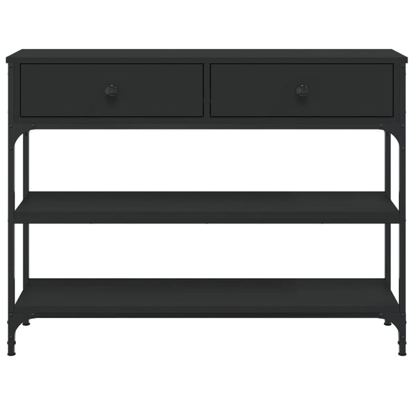 Konsolipöytä musta 100x25x75 cm tekninen puu