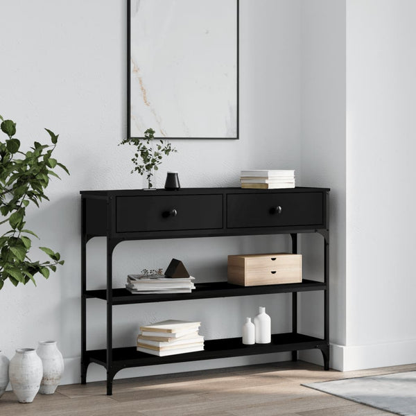Konsolipöytä musta 100x25x75 cm tekninen puu