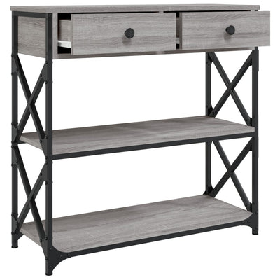 Konsolipöytä harmaa Sonoma 75x28x75 cm tekninen puu