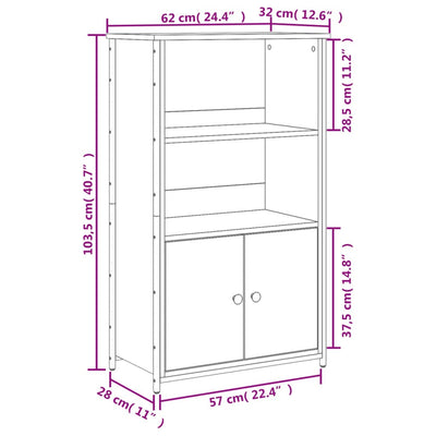 Kaappi musta 62x32x103,5 cm tekninen puu