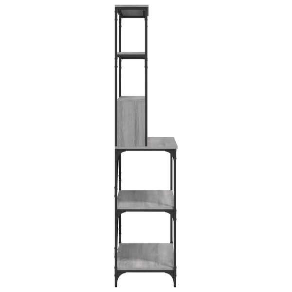Harmaa sonoma leipurihylly Prazaru 90x40x180cm (6 kerrosta, puinen)