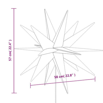 Keltainen joulun led-tähtivalo maapiikillä taitettava Ionuc 57cm