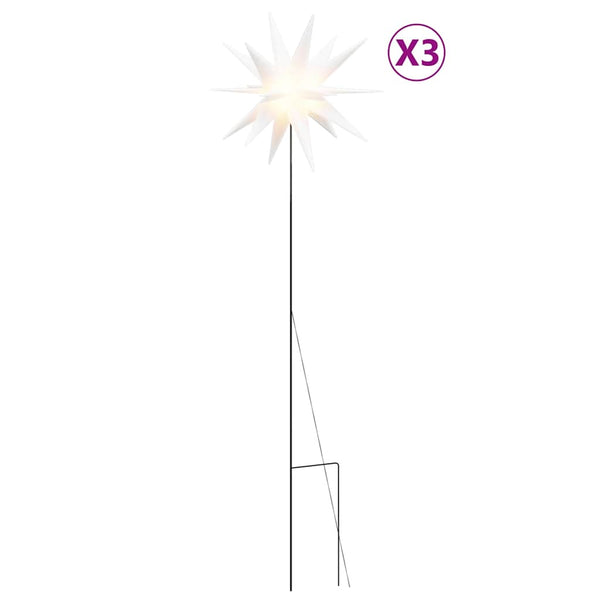 Jouluvalo maapiikillä 3 kpl LED-valoilla taitettava valk. 35 cm