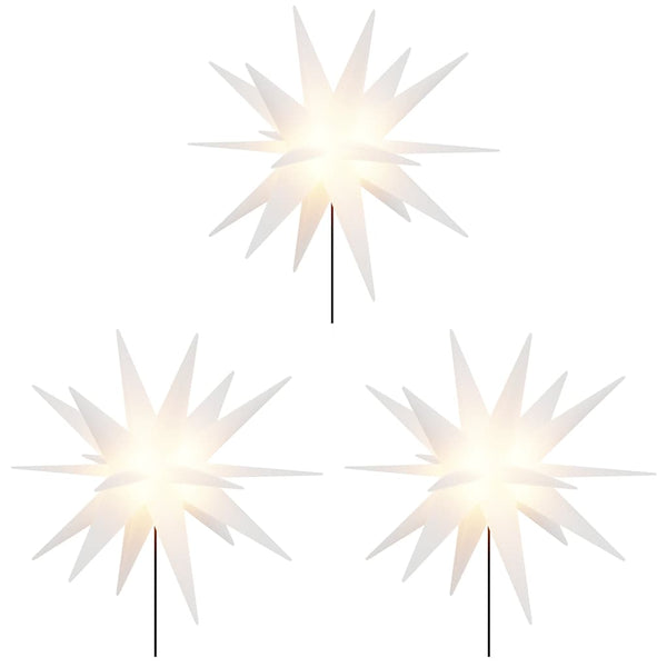 Jouluvalo maapiikillä 3 kpl LED-valoilla taitettava valk. 35 cm