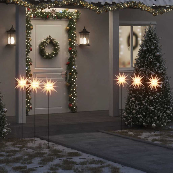 Jouluvalo maapiikillä 3 kpl LED-valoilla taitettava valk. 35 cm