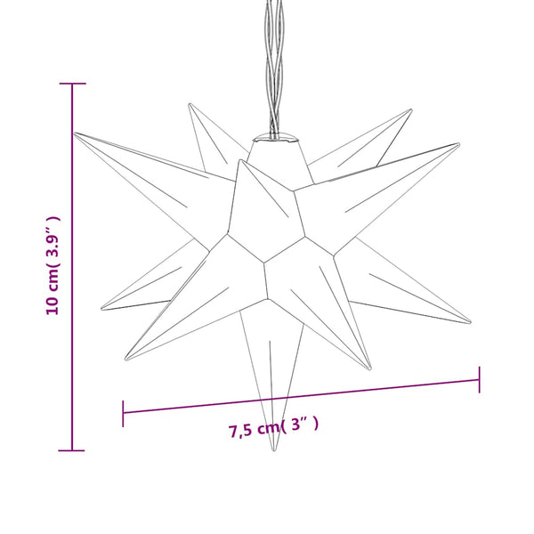 Punainen joulun tähtivalo Sima 10cm (10 led-valoa)