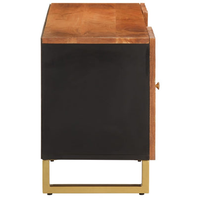 TV-taso ruskea ja musta 105x33,5x46 cm täysi mangopuu