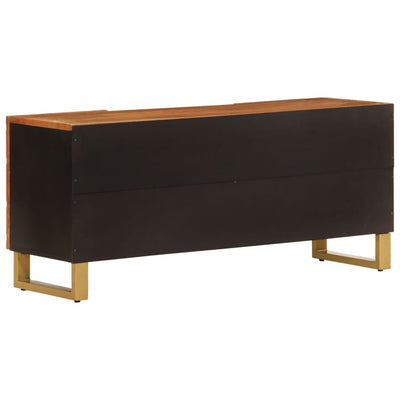 TV-taso ruskea ja musta 105x33,5x46 cm täysi mangopuu