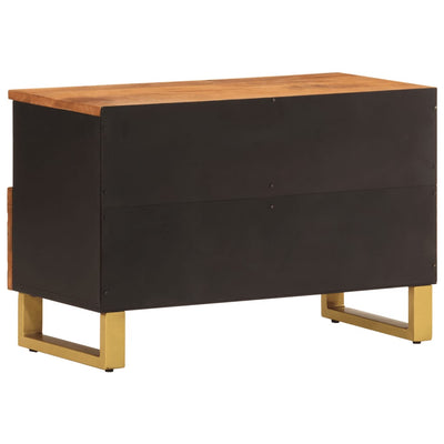 TV-taso ruskea ja musta 70x33,5x46 cm täysi mangopuu