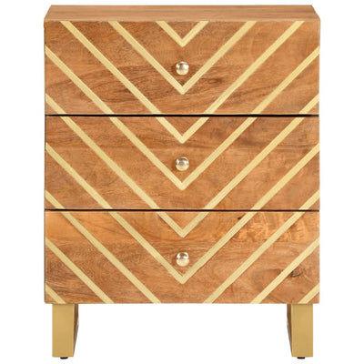 Yöpöytä ruskea ja musta 50x33x60 cm täysi mangopuu
