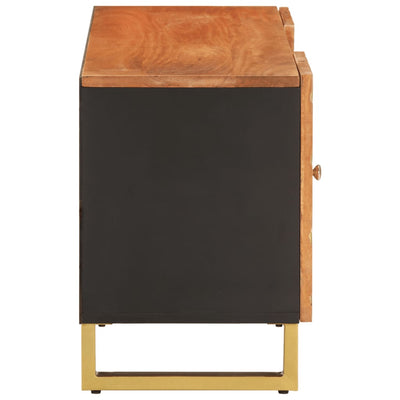 TV-taso ruskea ja musta 105x33,5x46 cm täysi mangopuu