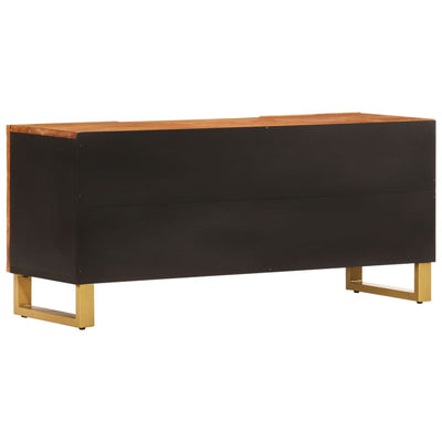 TV-taso ruskea ja musta 105x33,5x46 cm täysi mangopuu