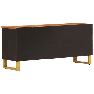 TV-taso ruskea ja musta 100x33,5x46 cm täysi mangopuu