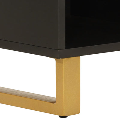TV-taso ruskea ja musta 100x33,5x46 cm täysi mangopuu