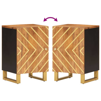 Ruskea ja musta kylpyhuonekaappi Ursulescu 38x33,5x58cm (mangopuu)