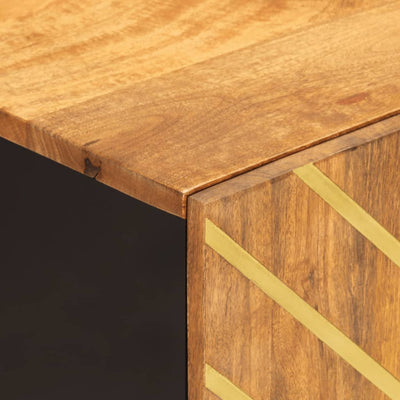 Ruskea ja musta kylpyhuonekaappi Ursulescu 38x33,5x58cm (mangopuu)