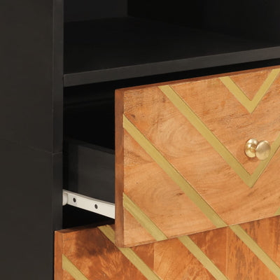 Ruskea ja musta kylpyhuonekaappi Constin 38x33,5x160cm (mangopuu)