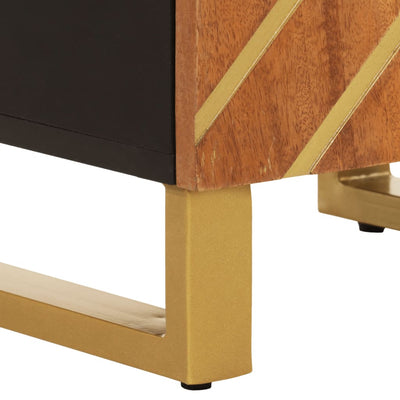 Ruskea ja musta kylpyhuonekaappi Constin 38x33,5x160cm (mangopuu)