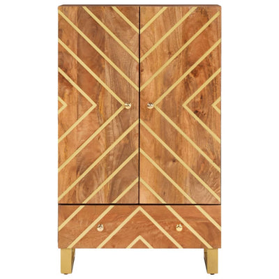 Kaappi ruskea ja musta 60x33,5x100 cm täysi mangopuu