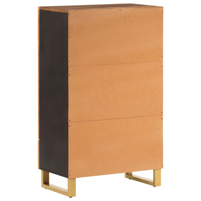 Kaappi ruskea ja musta 60x33,5x100 cm täysi mangopuu
