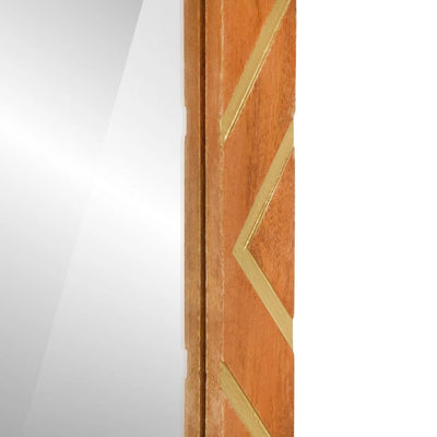 Ruskea kylpyhuoneen peili Ildoco 50x70x3cm (mangopuu ja lasi)