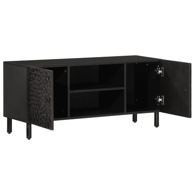TV-taso musta 105x33x46 cm täysi mangopuu