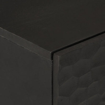 Sivukaappi musta 60x33x75 cm täysi mangopuu