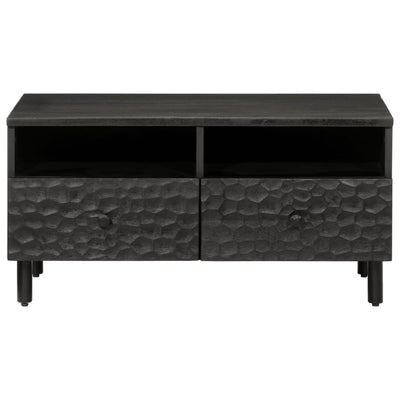 Sohvapöytä musta 80x54x40 cm täysi mangopuu