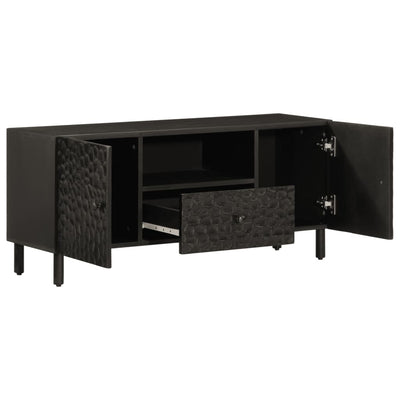 TV-taso musta 105x33x46 cm täysi mangopuu