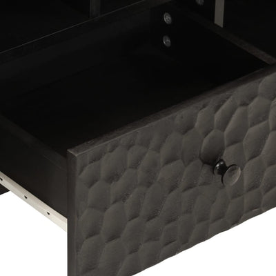 TV-taso musta 100x33x46 cm täysi mangopuu